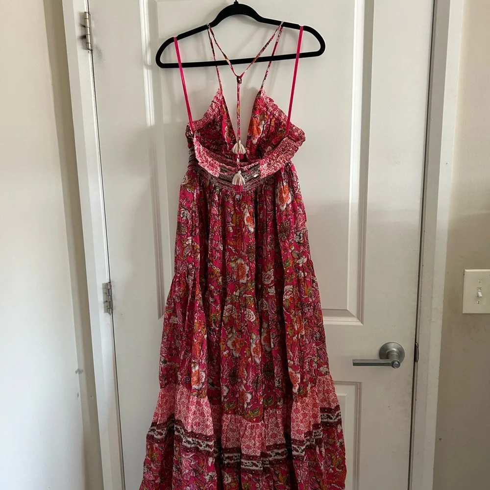 Free People Pink and Cream Floral Smocked Tank - Picture 10 of 12